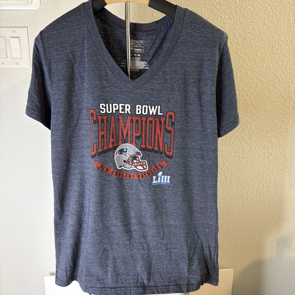 Fanatics New England Patriots NFL Super Bowl LIII Champions TShirt Women's Sz XL